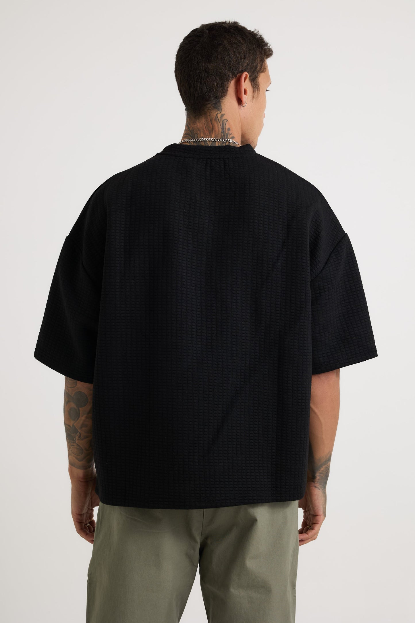Colin Waffle Texture Tee Black - FINAL SALE
