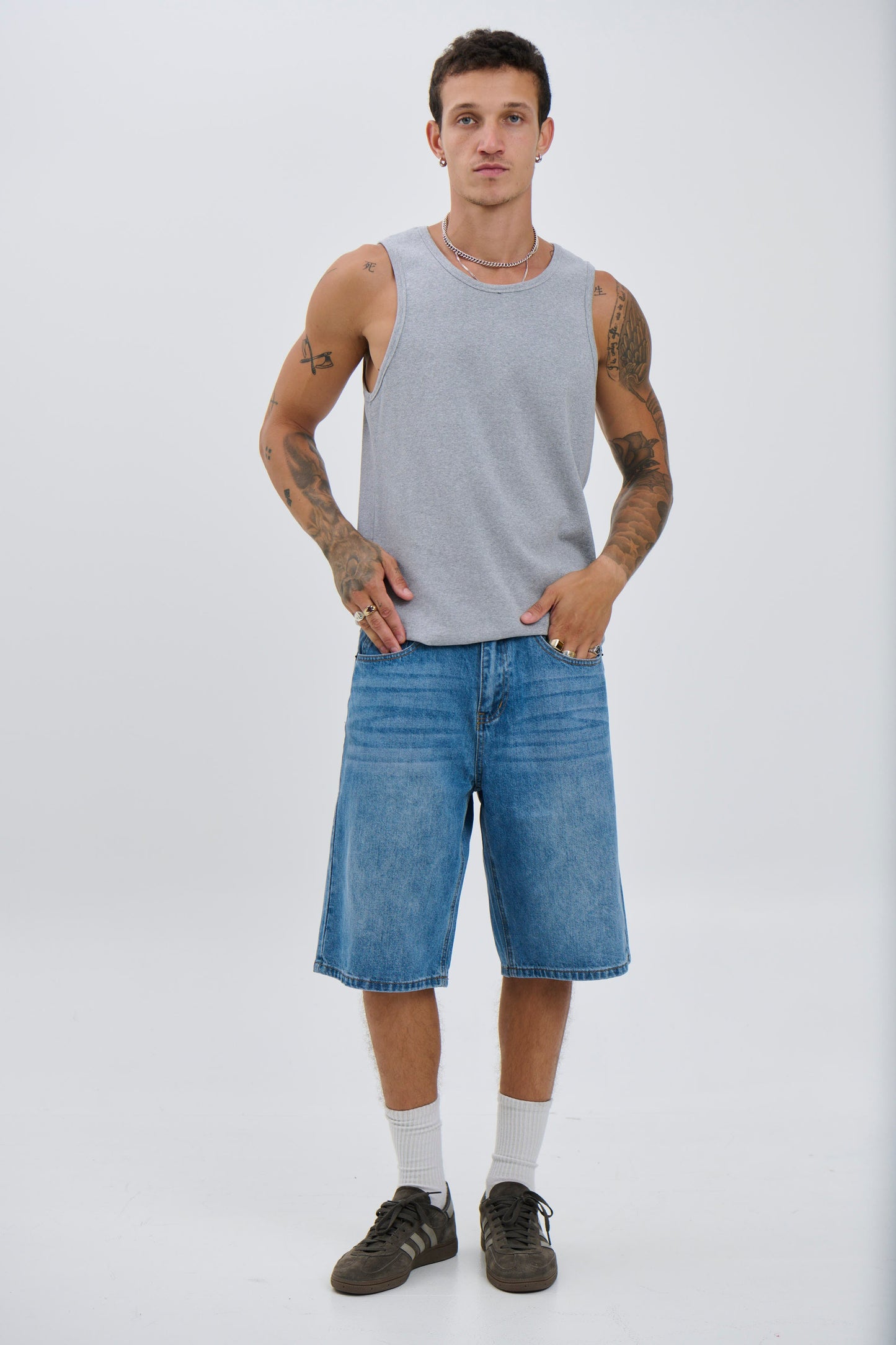 Declan Fitted Tank Grey