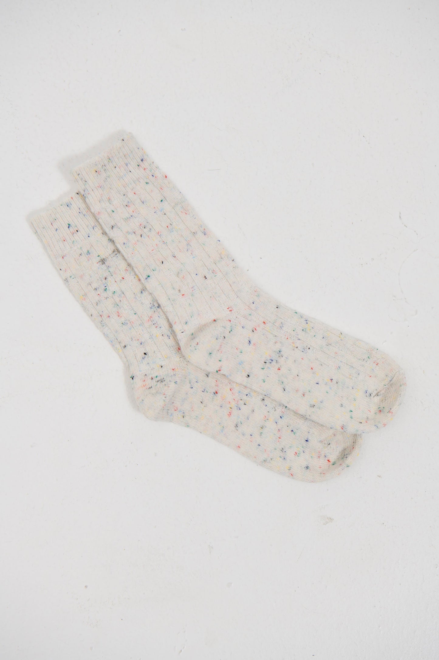 Cable Knit Crew Socks White