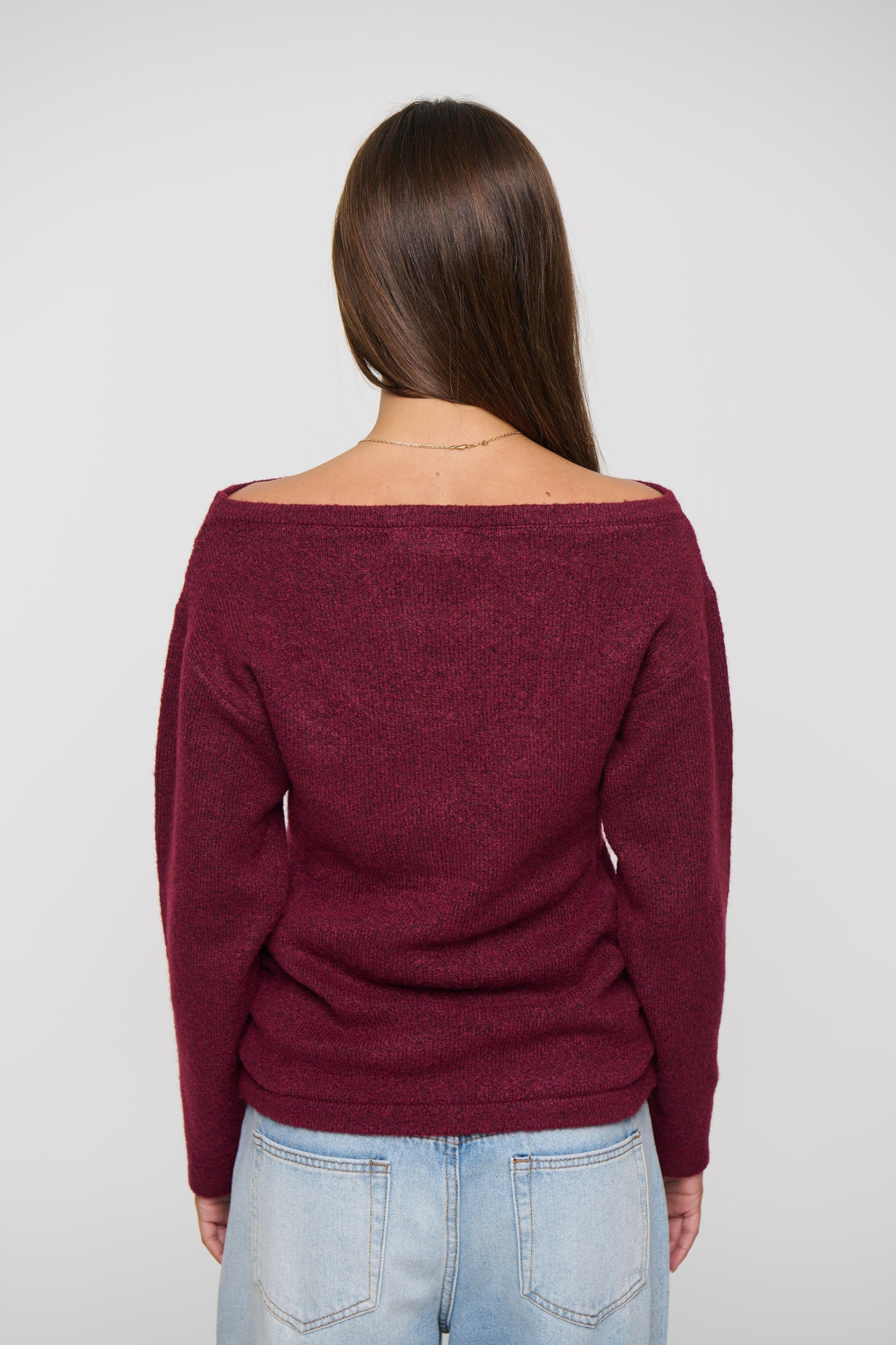 Harlow Off The Shoulder Knit Wine