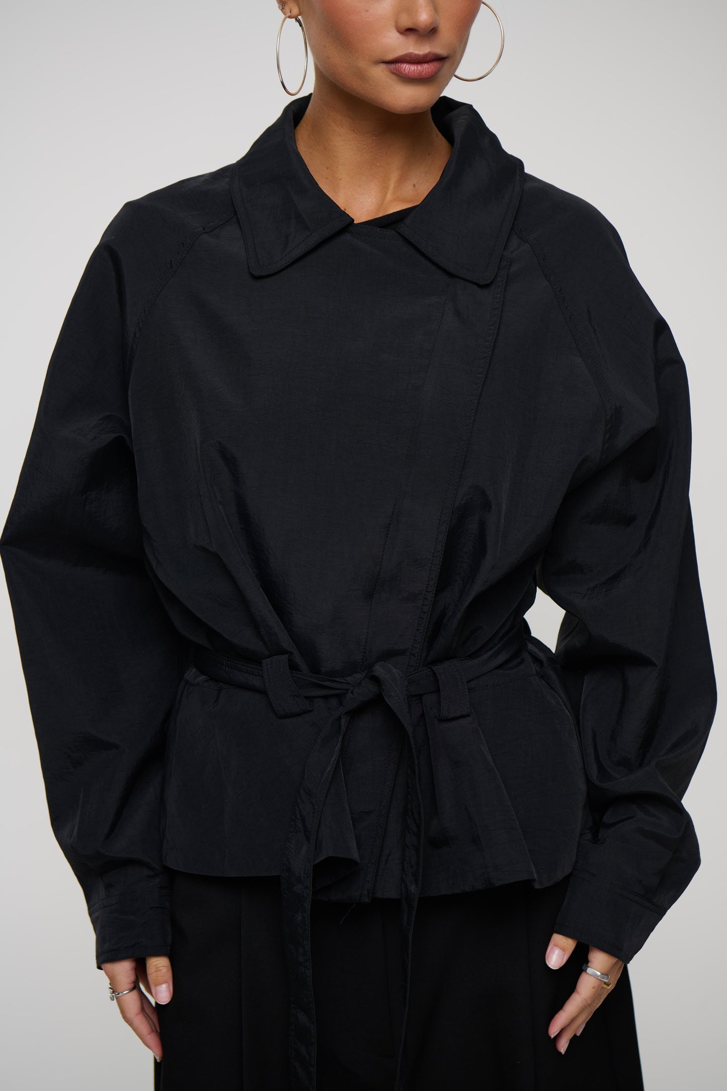 Gigi Cropped Trench Black