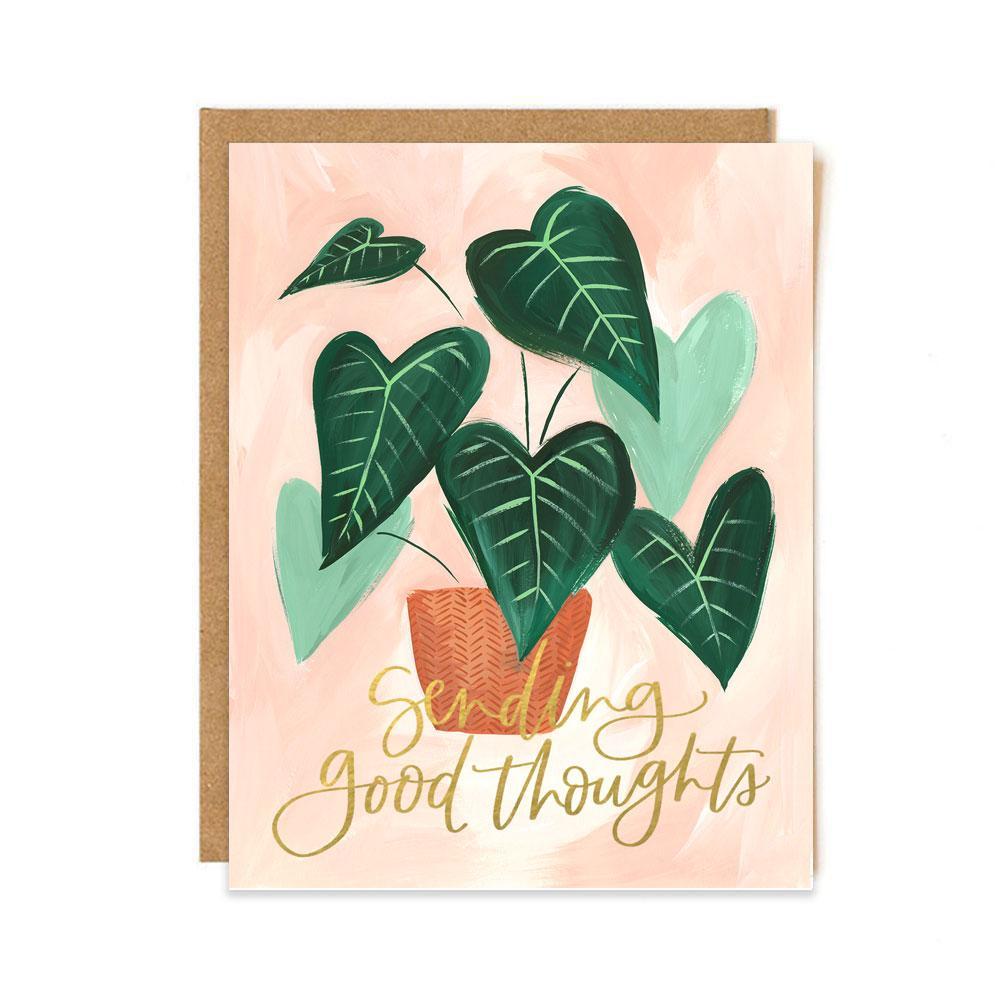 (SALE) Green Leaf Good Thoughts Greeting Card