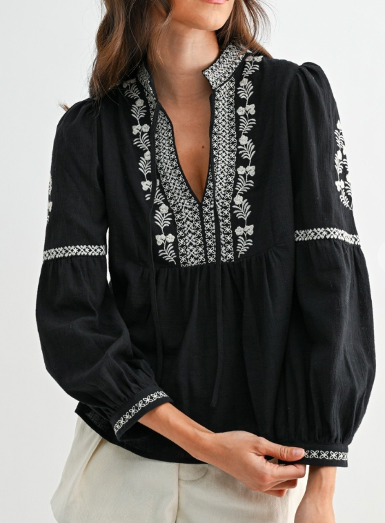 (SALE) Highs & Lows Blouse (Black)