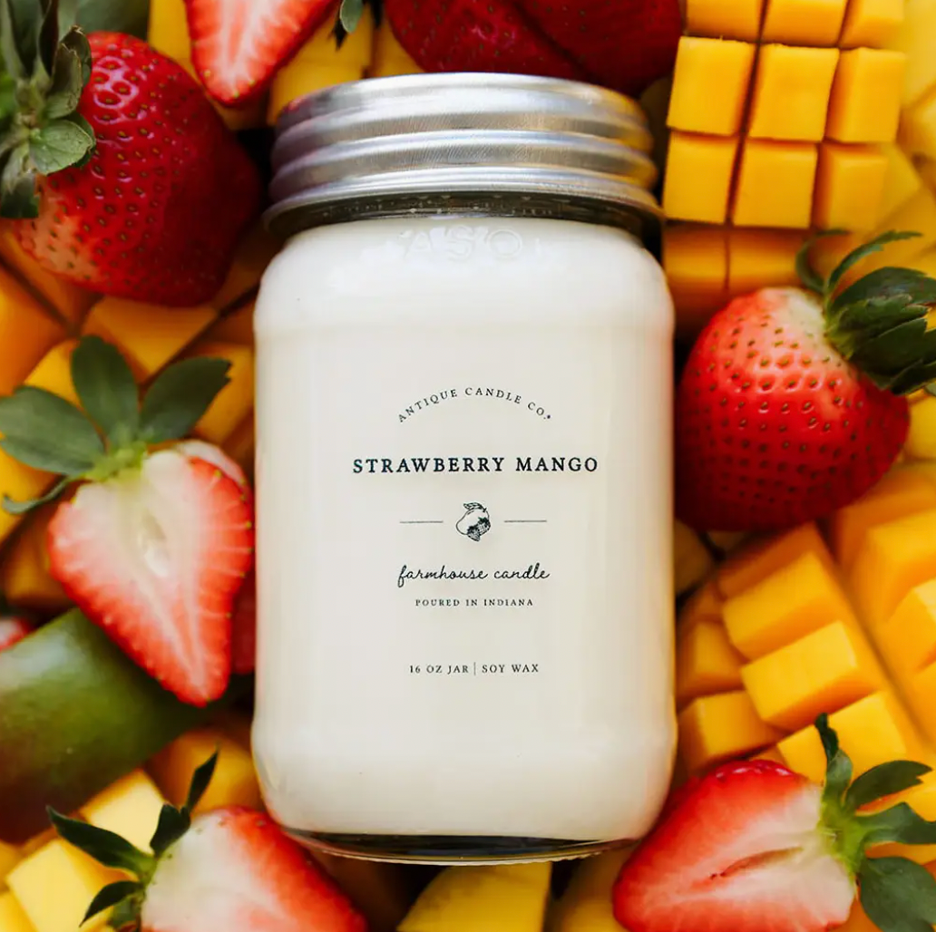 Strawberry Mango 16oz Mason Jar Candle