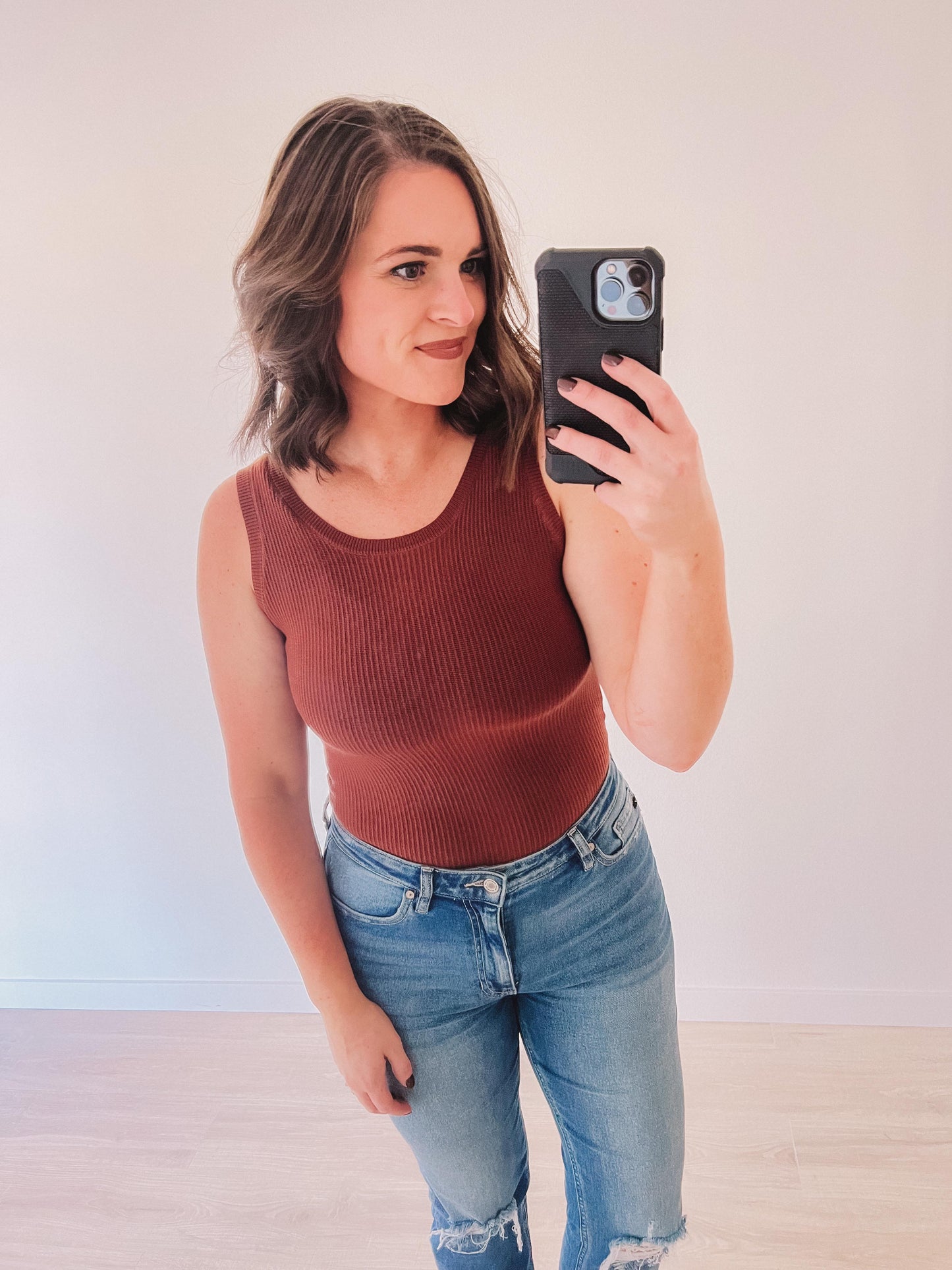 (SALE) Ready For Anything Ribbed Bodysuit (Brown)