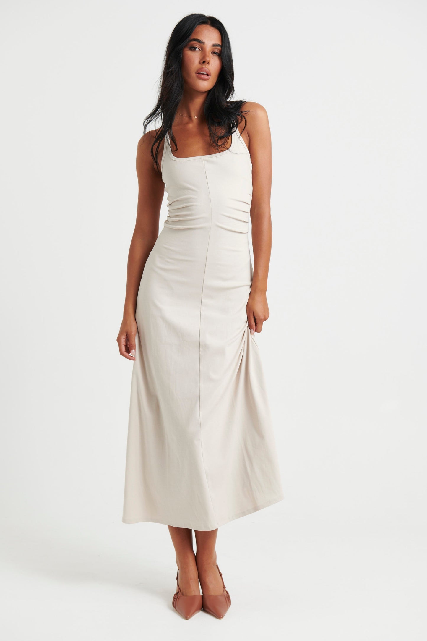 Alma Midi Dress Bone