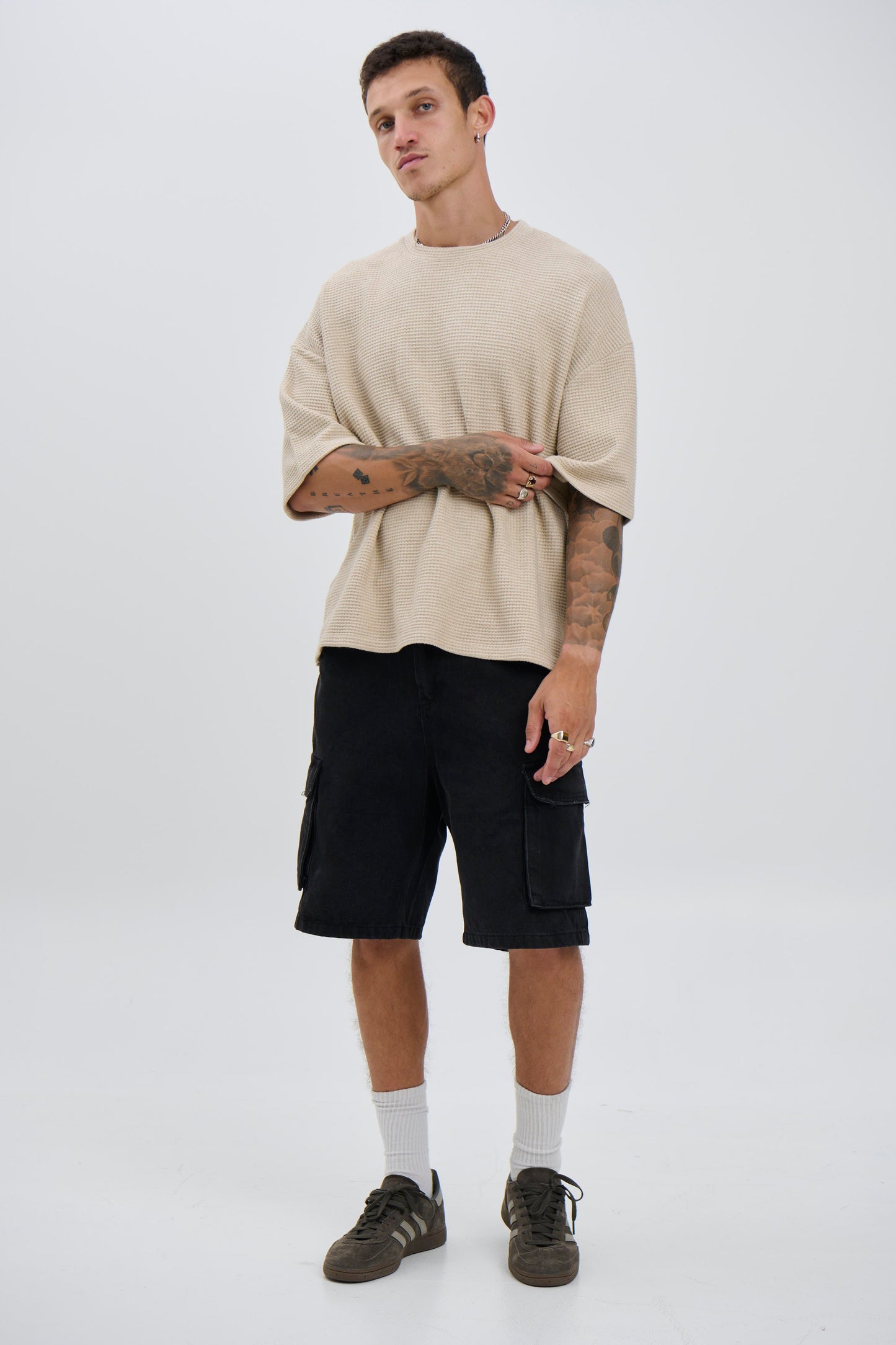 Lionel Waffle Tee Tan - FINAL SALE