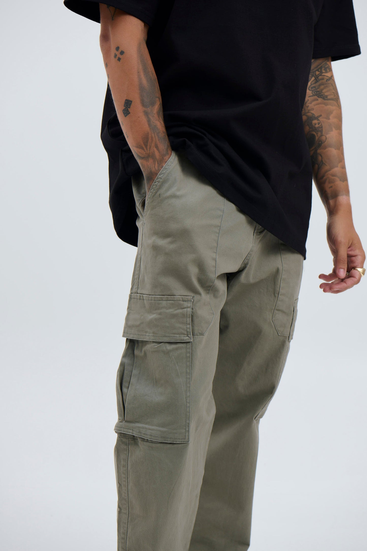 Damien Drop Cargo Pant Khaki - FINAL SALE