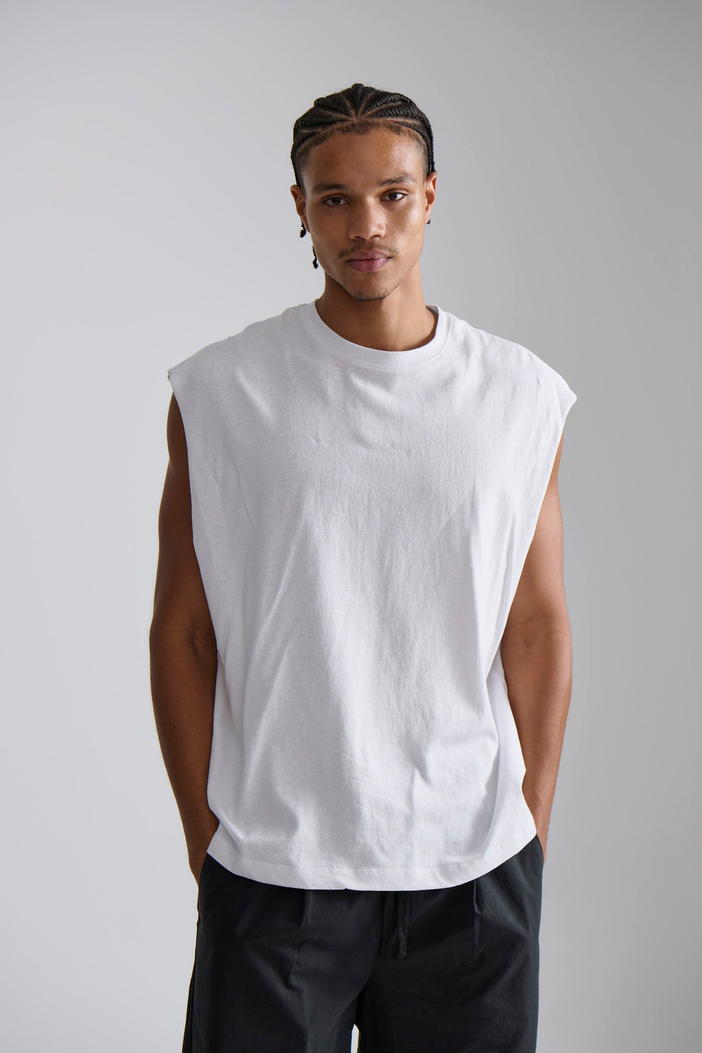 Elijah Soft Cotton Tank White - FINAL SALE