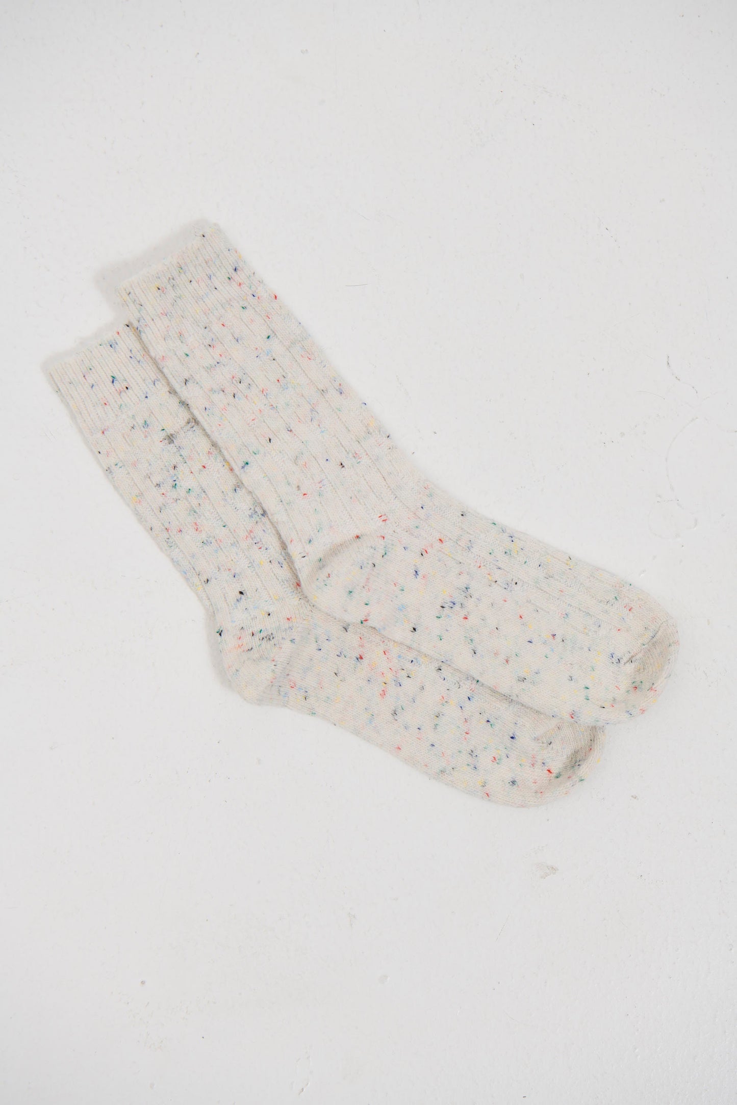 Cable Knit Crew Socks White