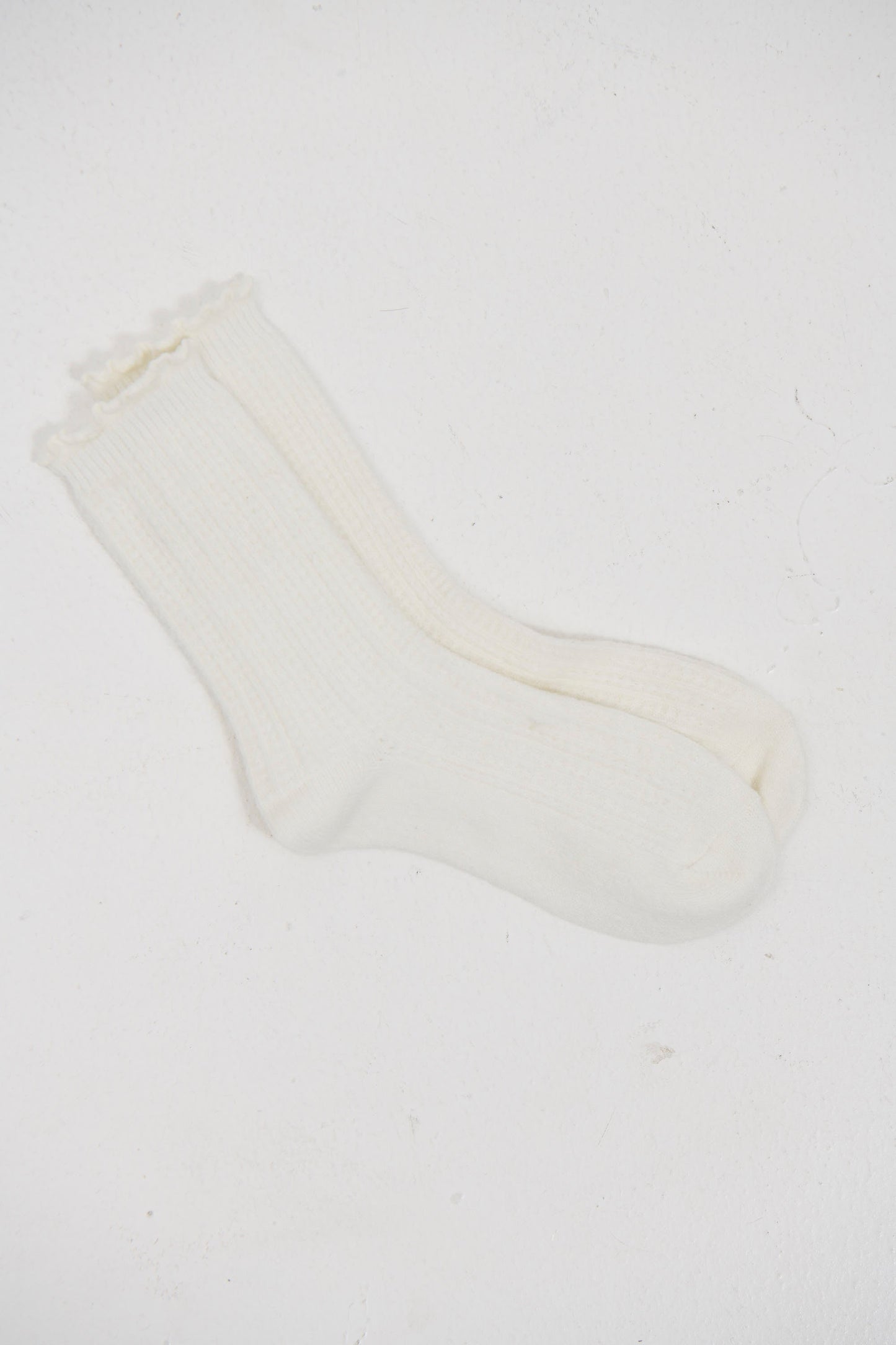 Frill Wool Sock White
