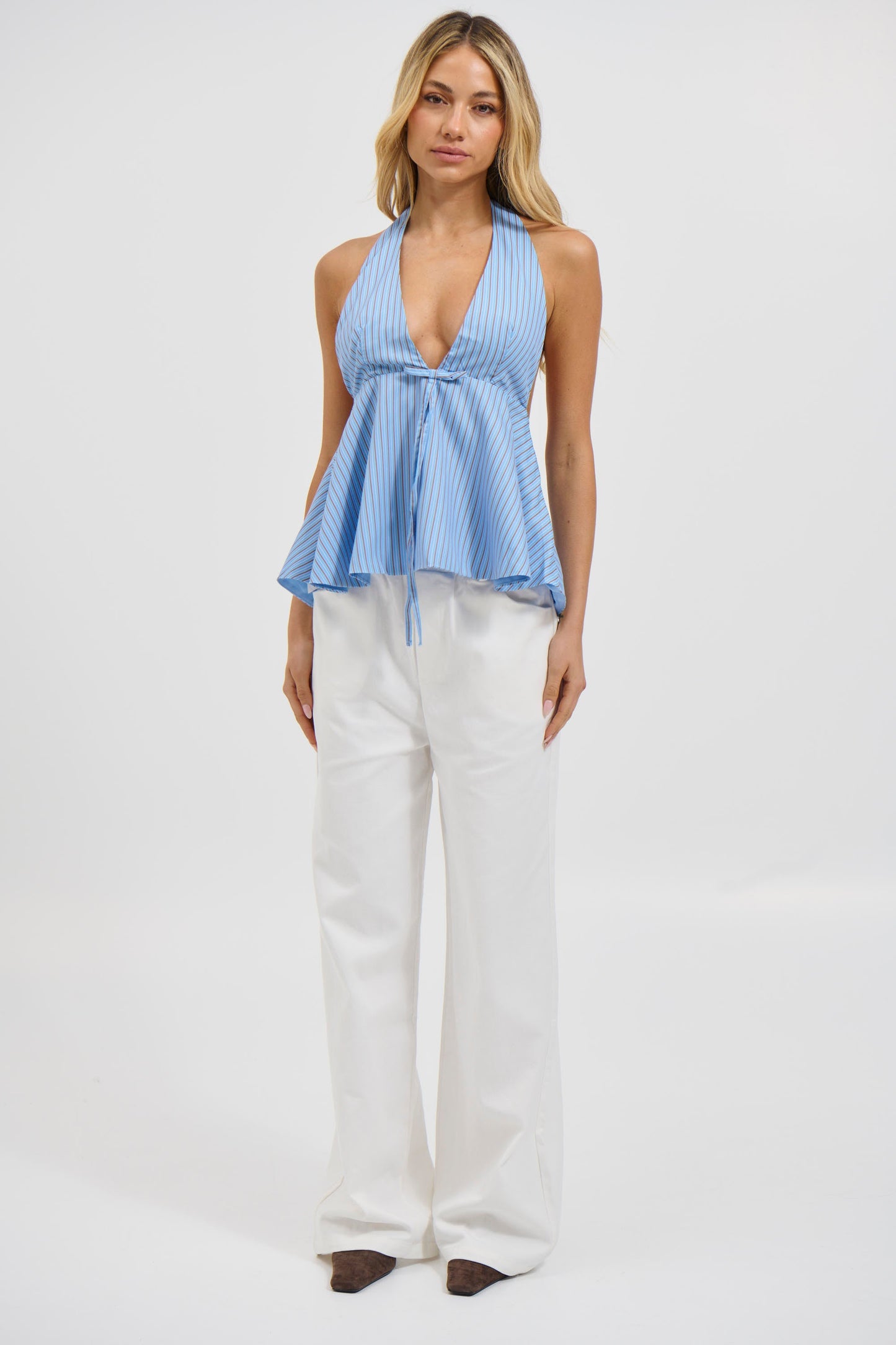 Kenzie Denim Relaxed Pant White