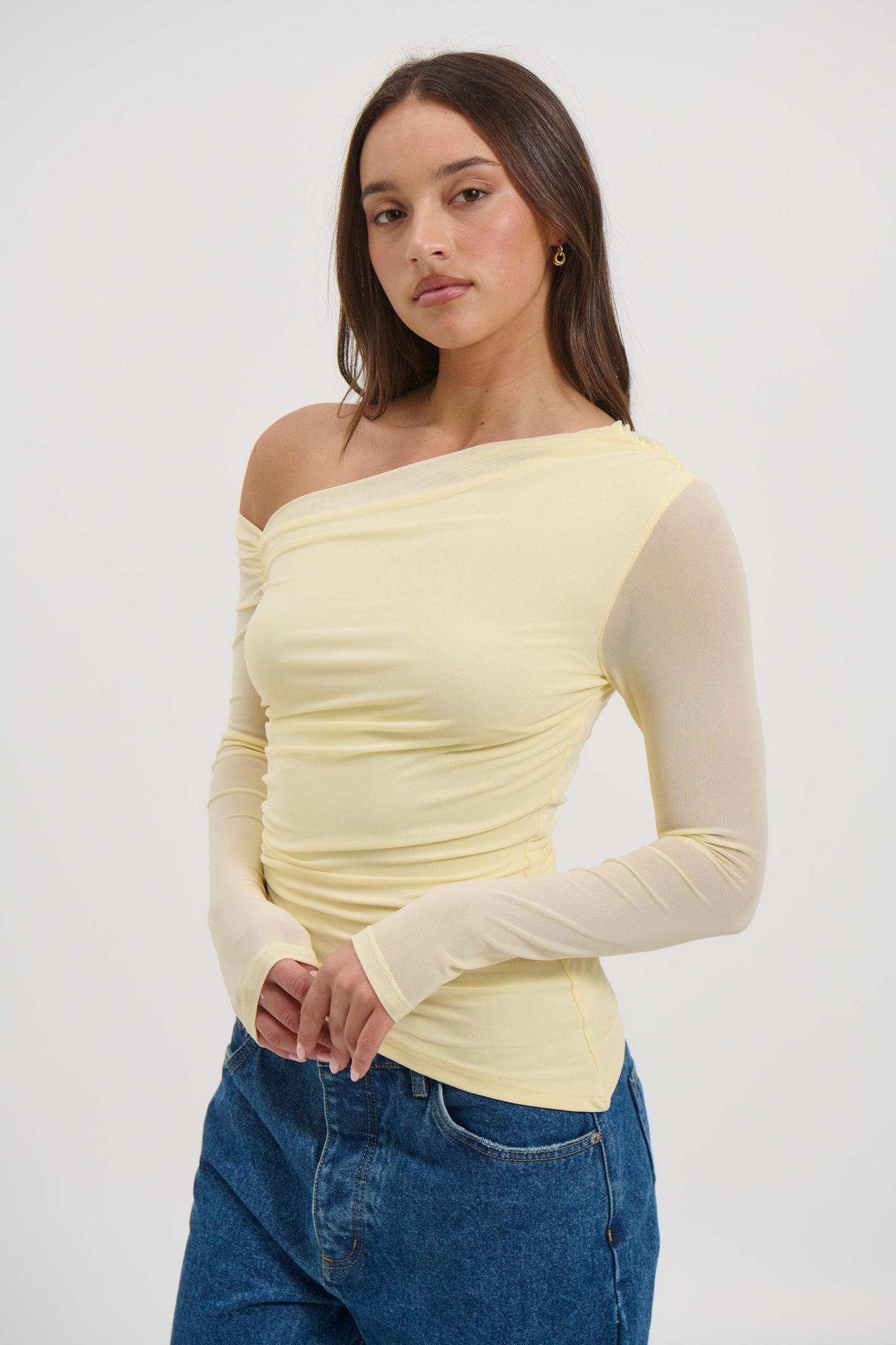 Hollie Mesh Top Lemon