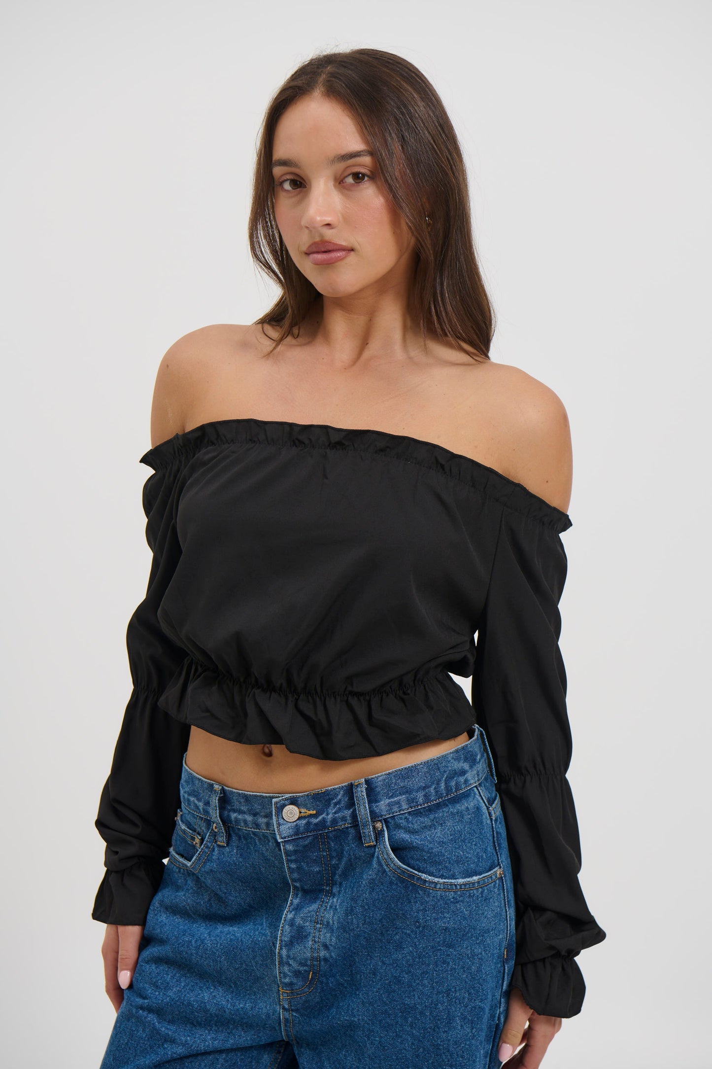Antonia Off The Shoulder Top Black - FINAL SALE