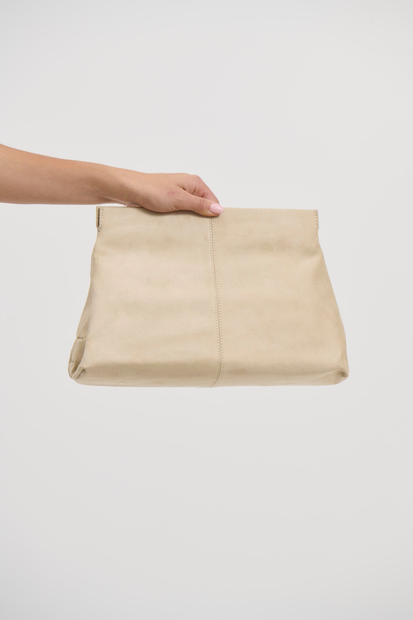 Becca Suede Clutch Beige