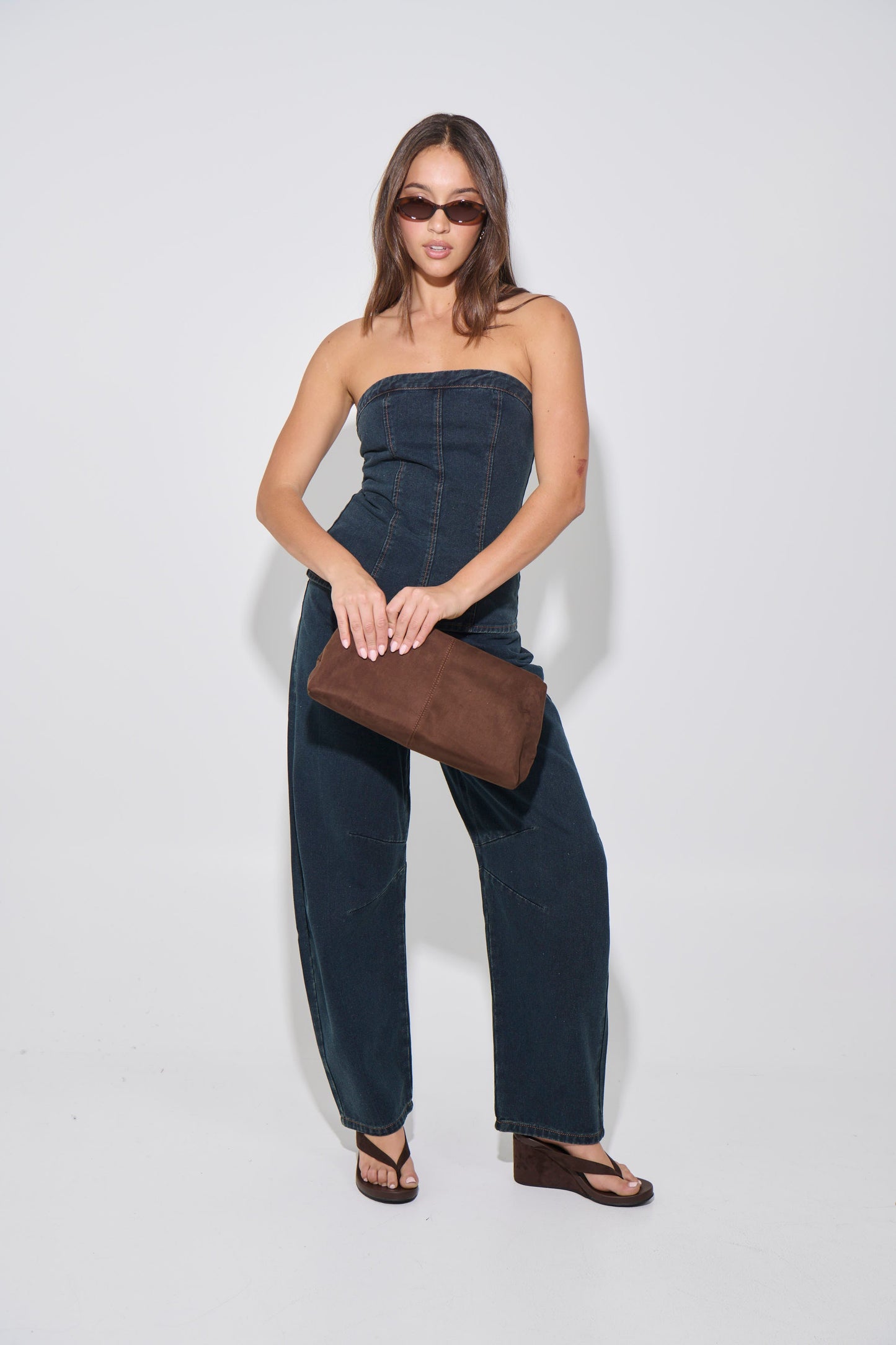 Lex Denim Corset Top Indigo - FINAL SALE
