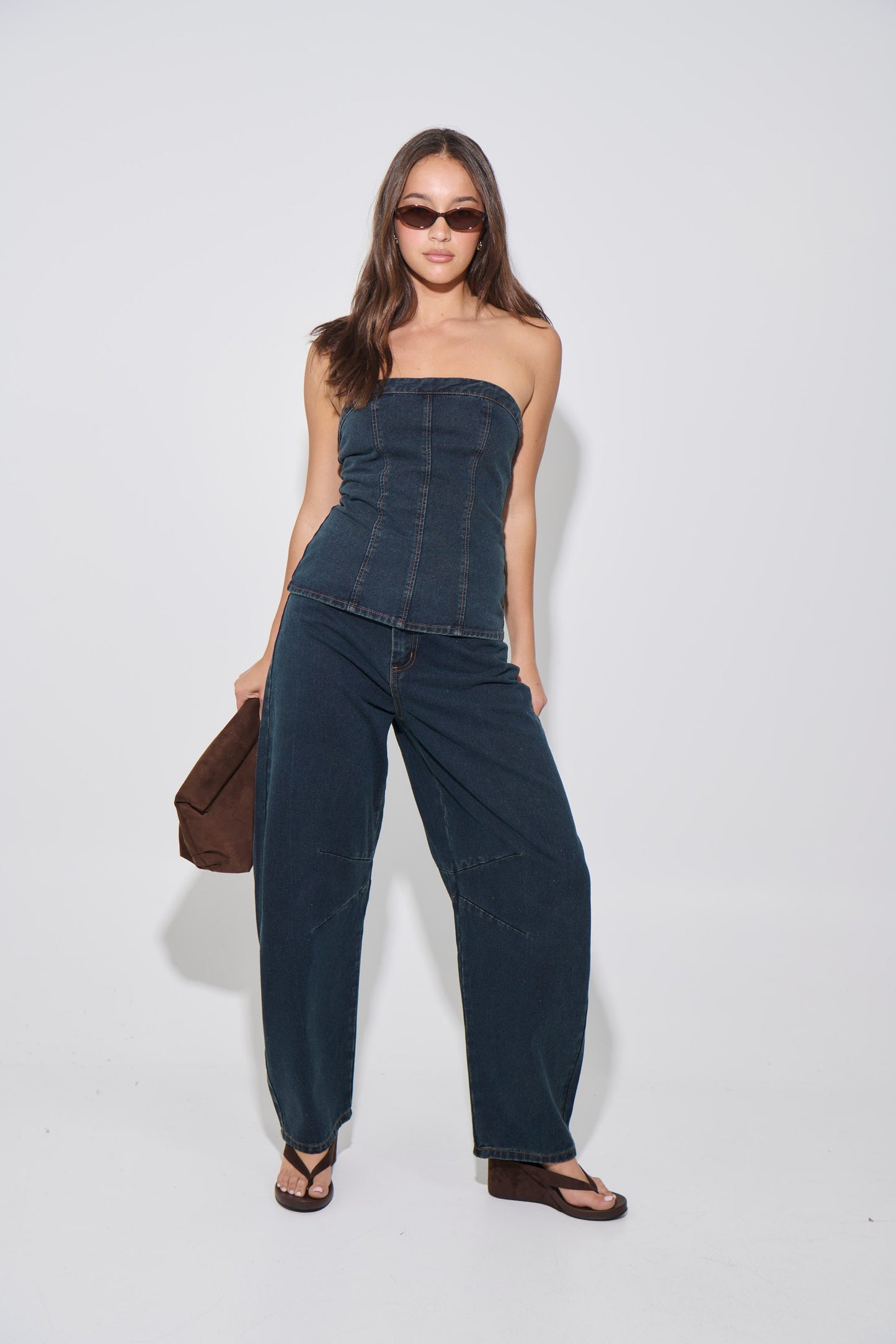 Lex Denim Corset Top Indigo - FINAL SALE