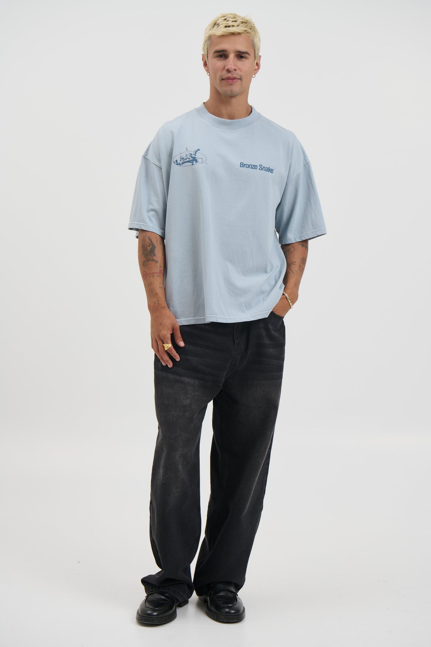 Bronze Snake Melb Tee Baby Blue