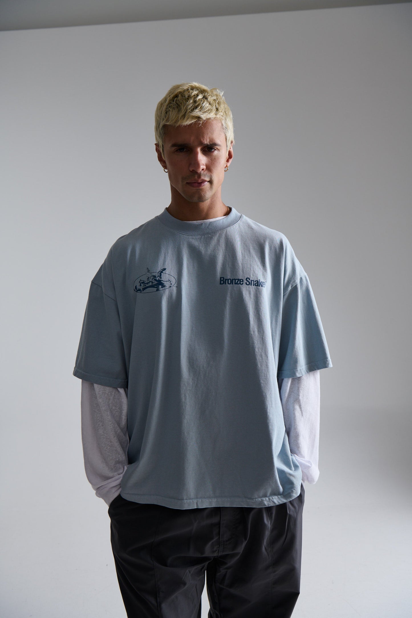 Bronze Snake Melb Tee Baby Blue