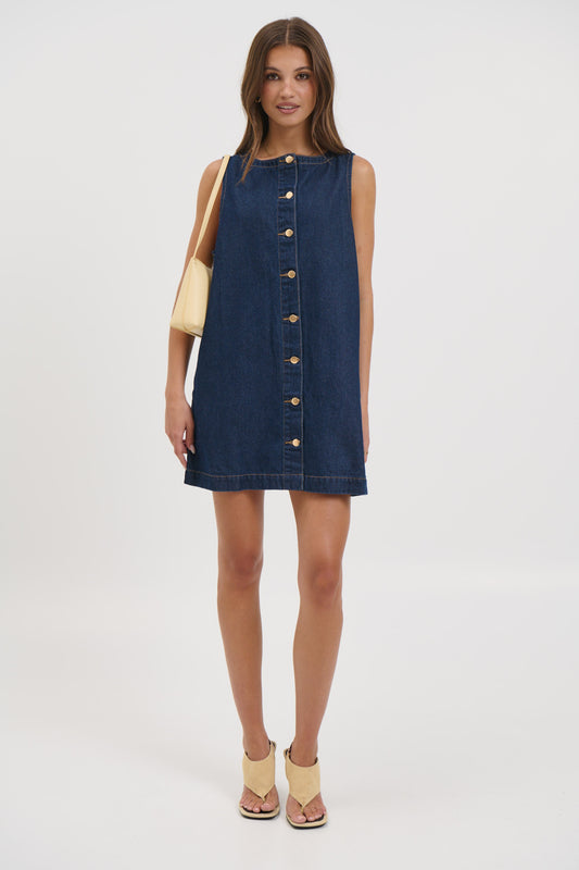 Jaymes Denim Dress Indigo - FINAL SALE