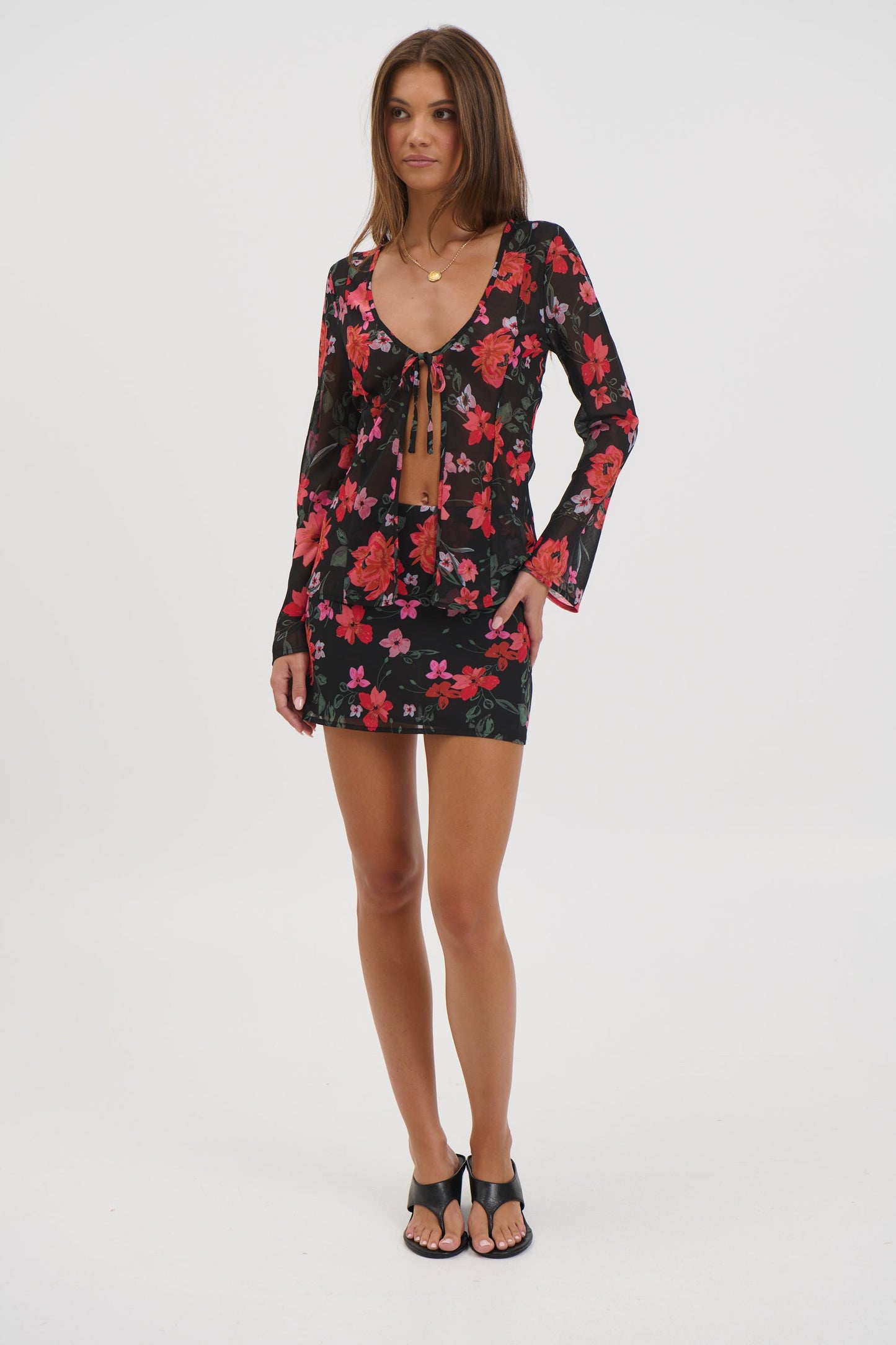 Ingrid Top Black Floral - FINAL SALE