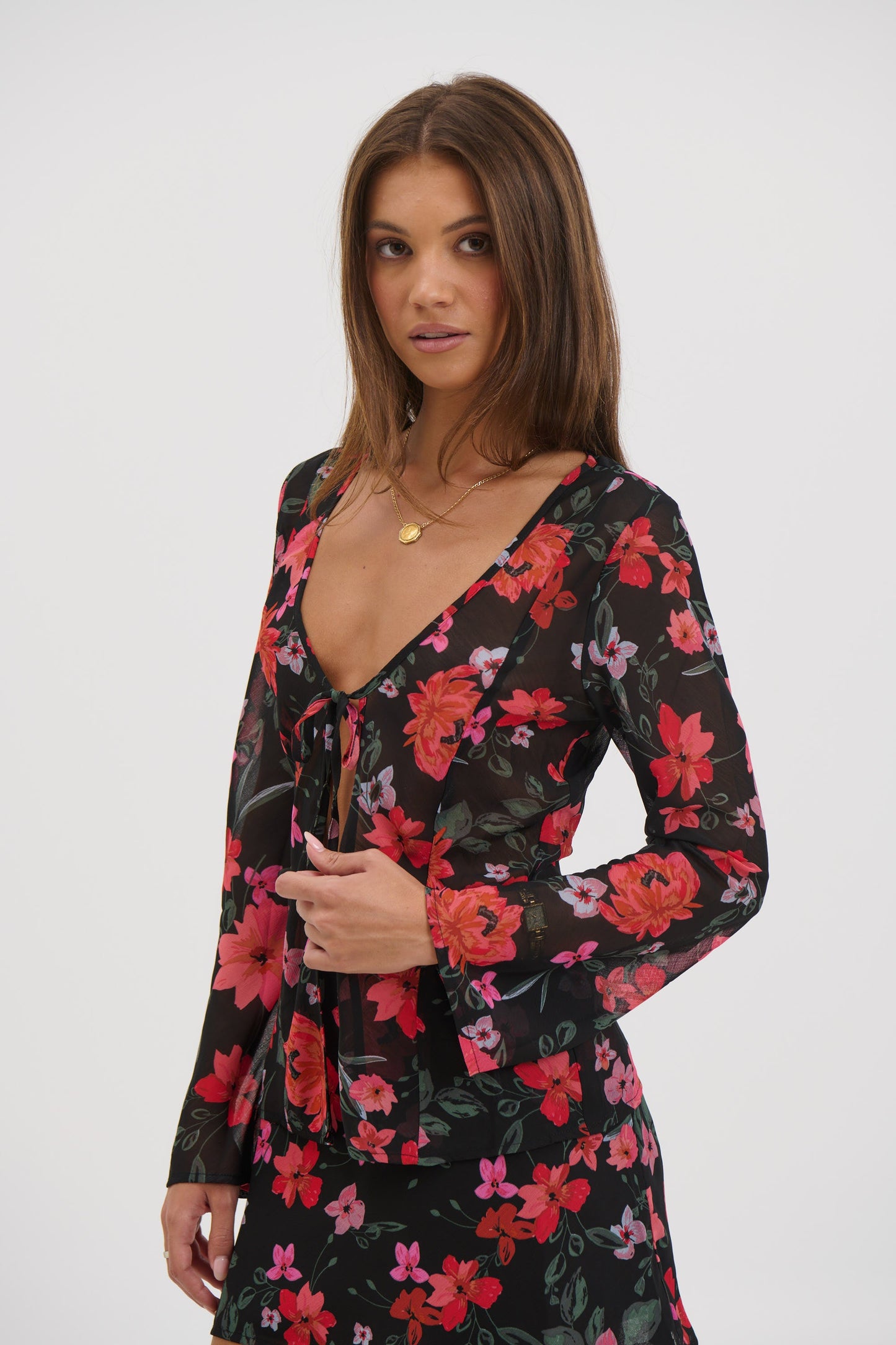 Ingrid Top Black Floral - FINAL SALE