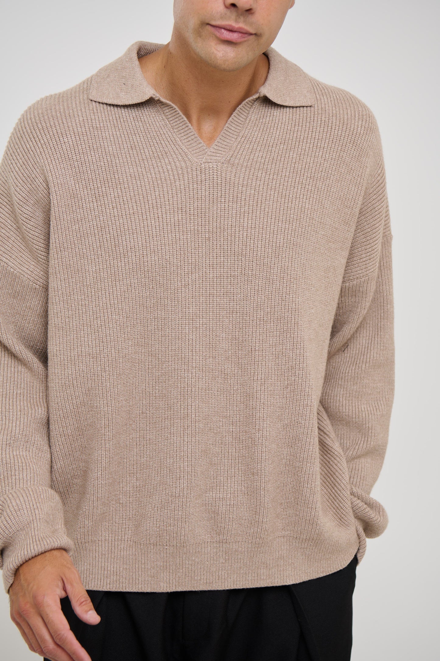 Jay Knitted Polo Oat