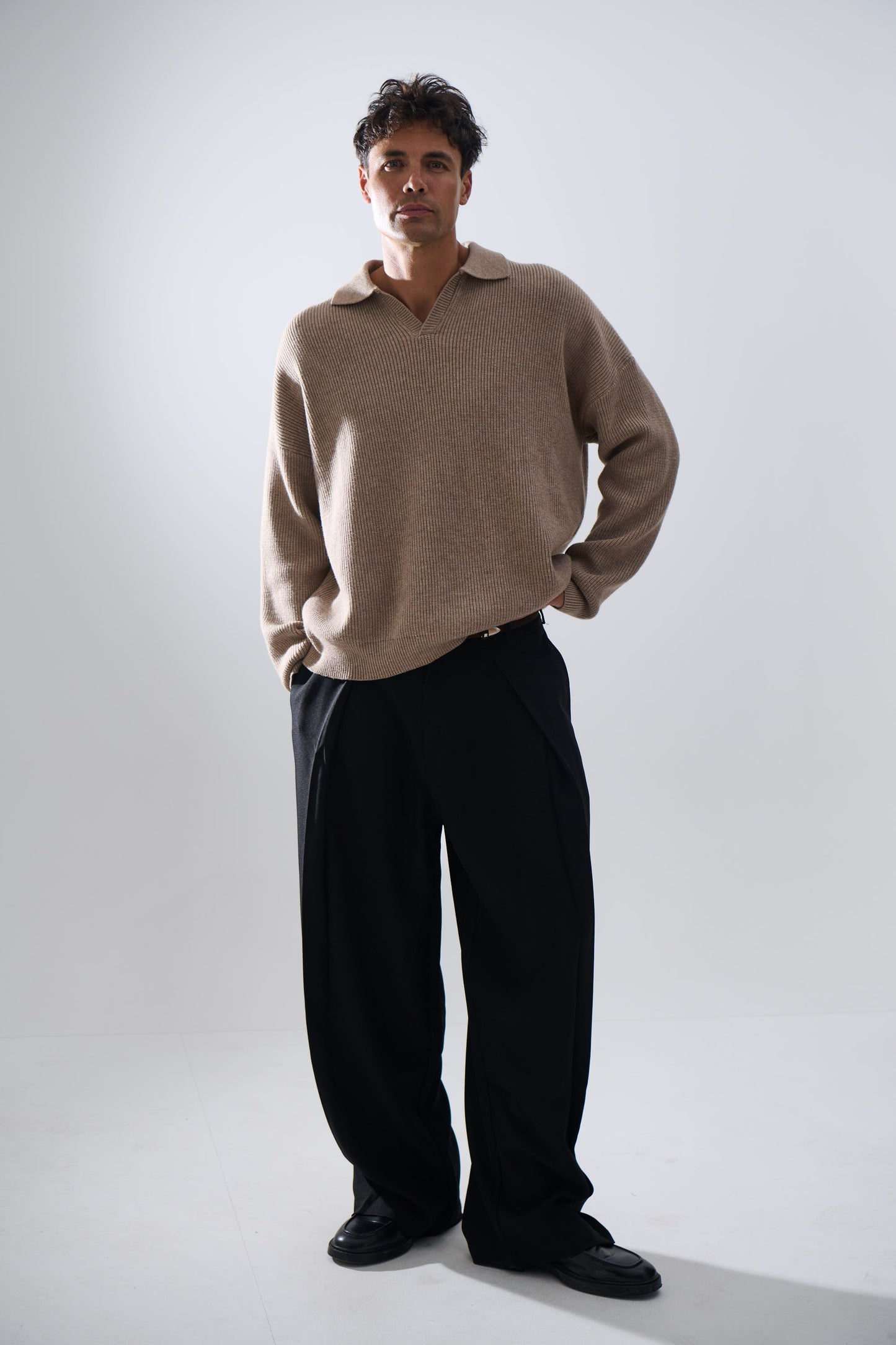 Jay Knitted Polo Oat