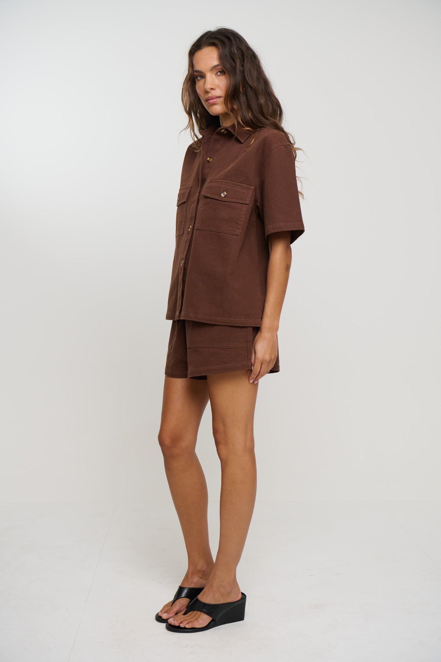 Delaney Denim Set Chocolate