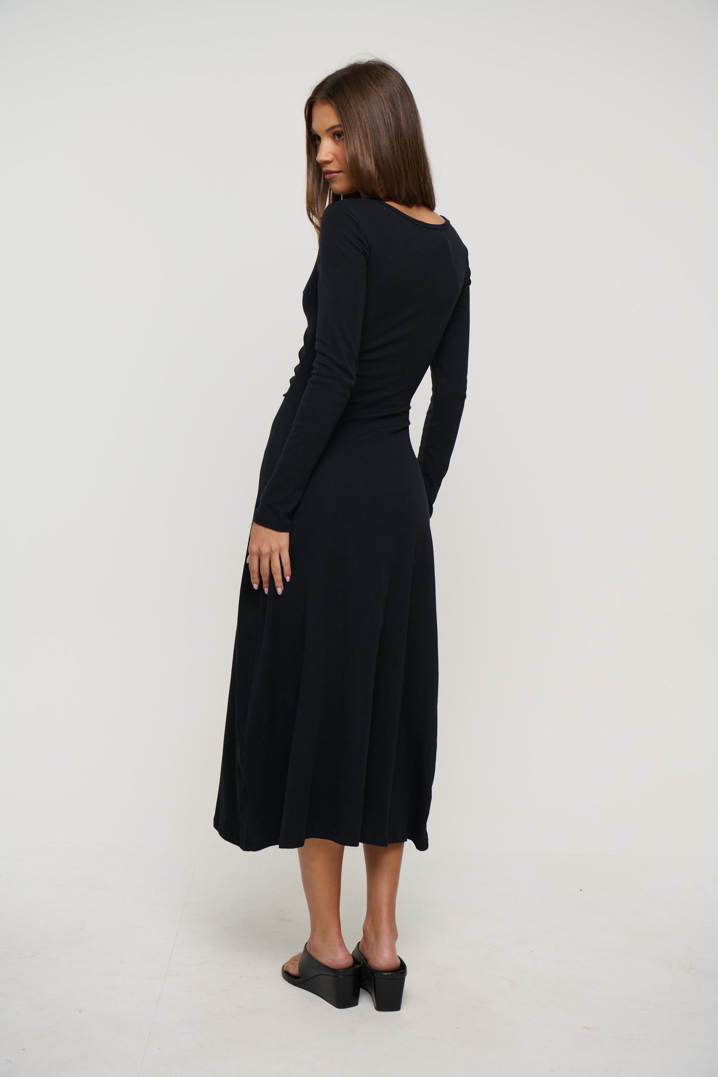 Alma Long Sleeve Dress Black