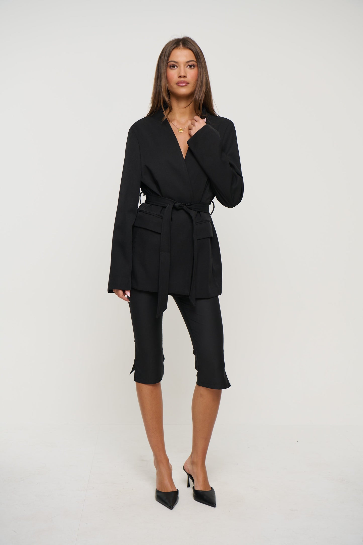 Alysha Collarless Blazer Black