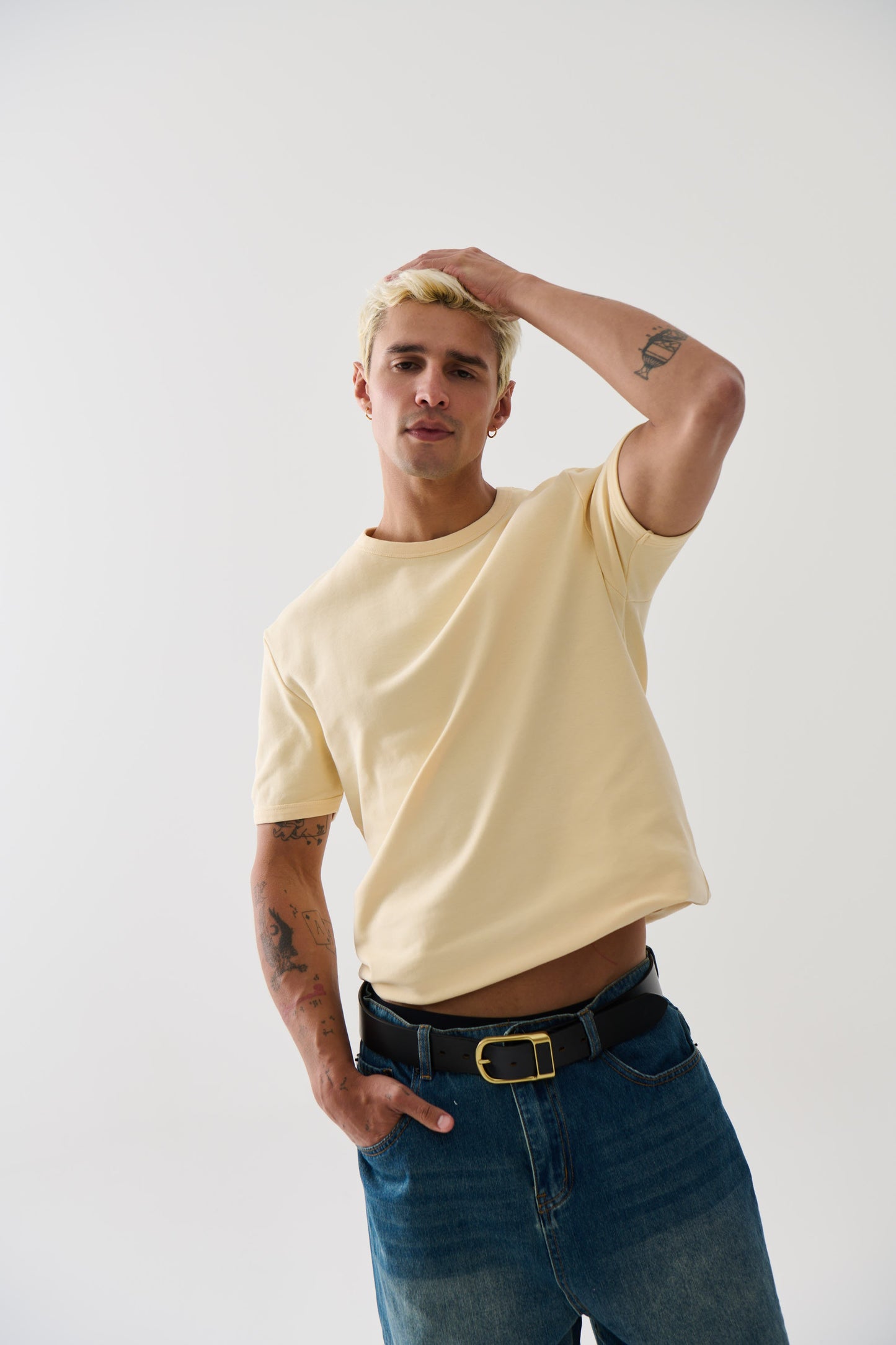 Charlie Ringer Tee Plain Cream