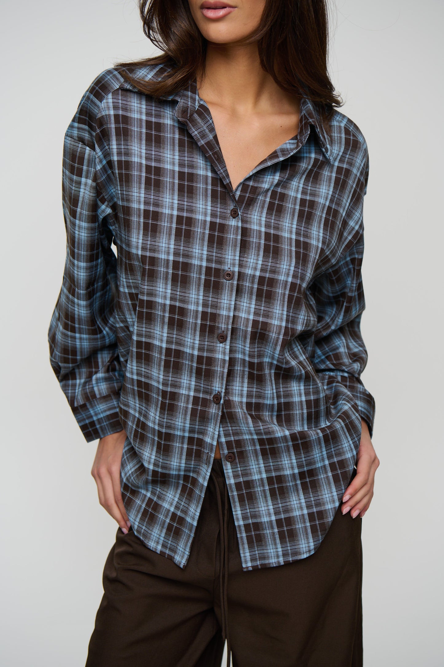 Cooper Shirt Chocolate/Sky