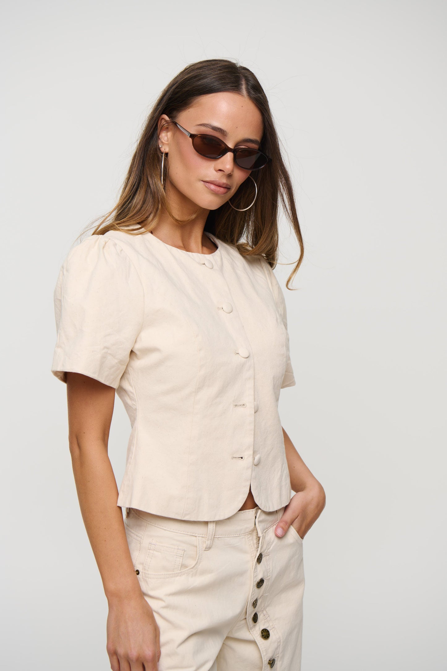Femme Blouse Beige