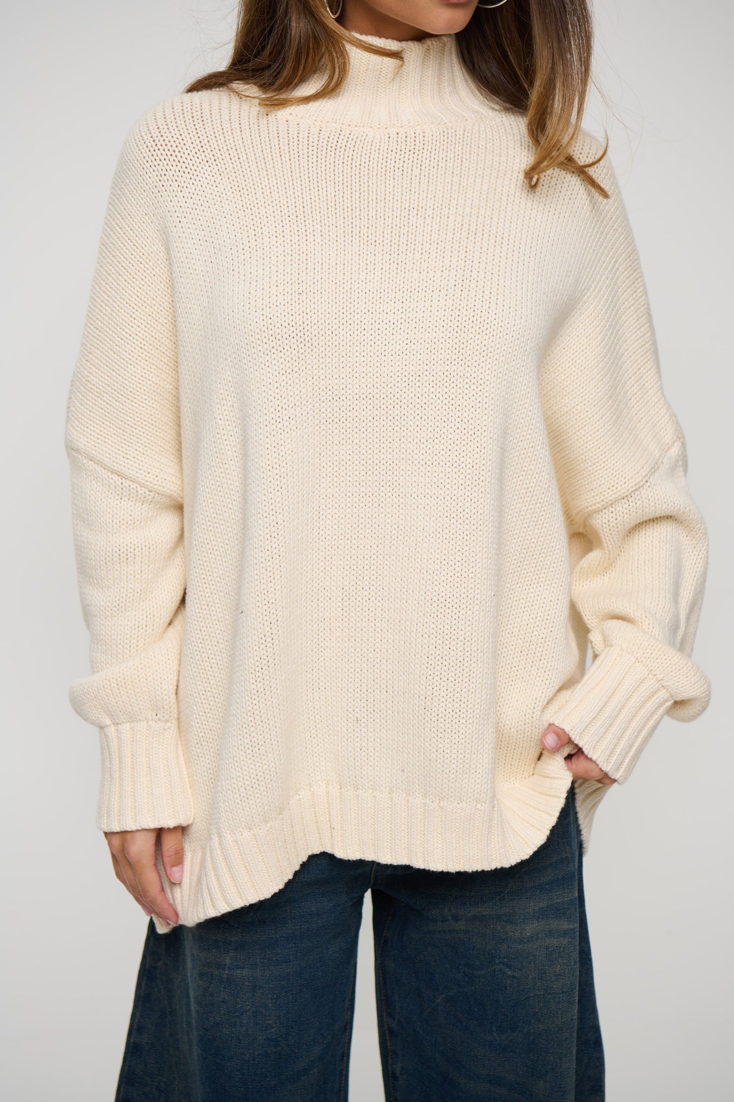 Layla Funnel Neck Knit Cream