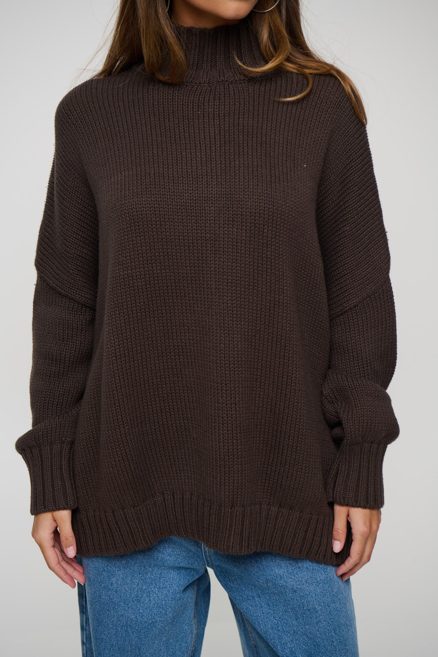 Layla Funnel Neck Knit Chocolate