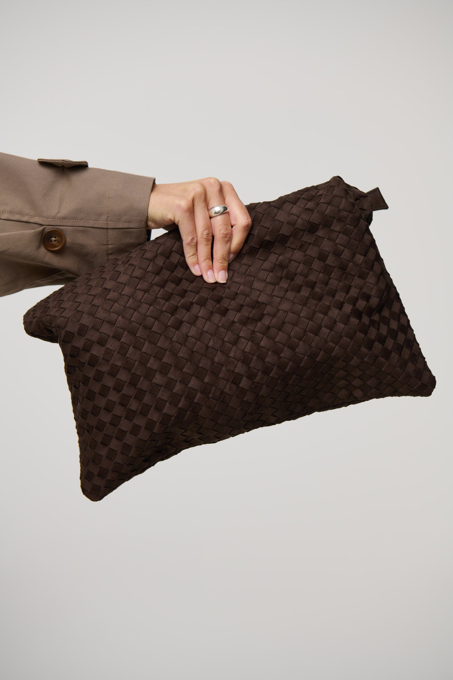 Alicia Clutch Bag Dark Cacao Suede