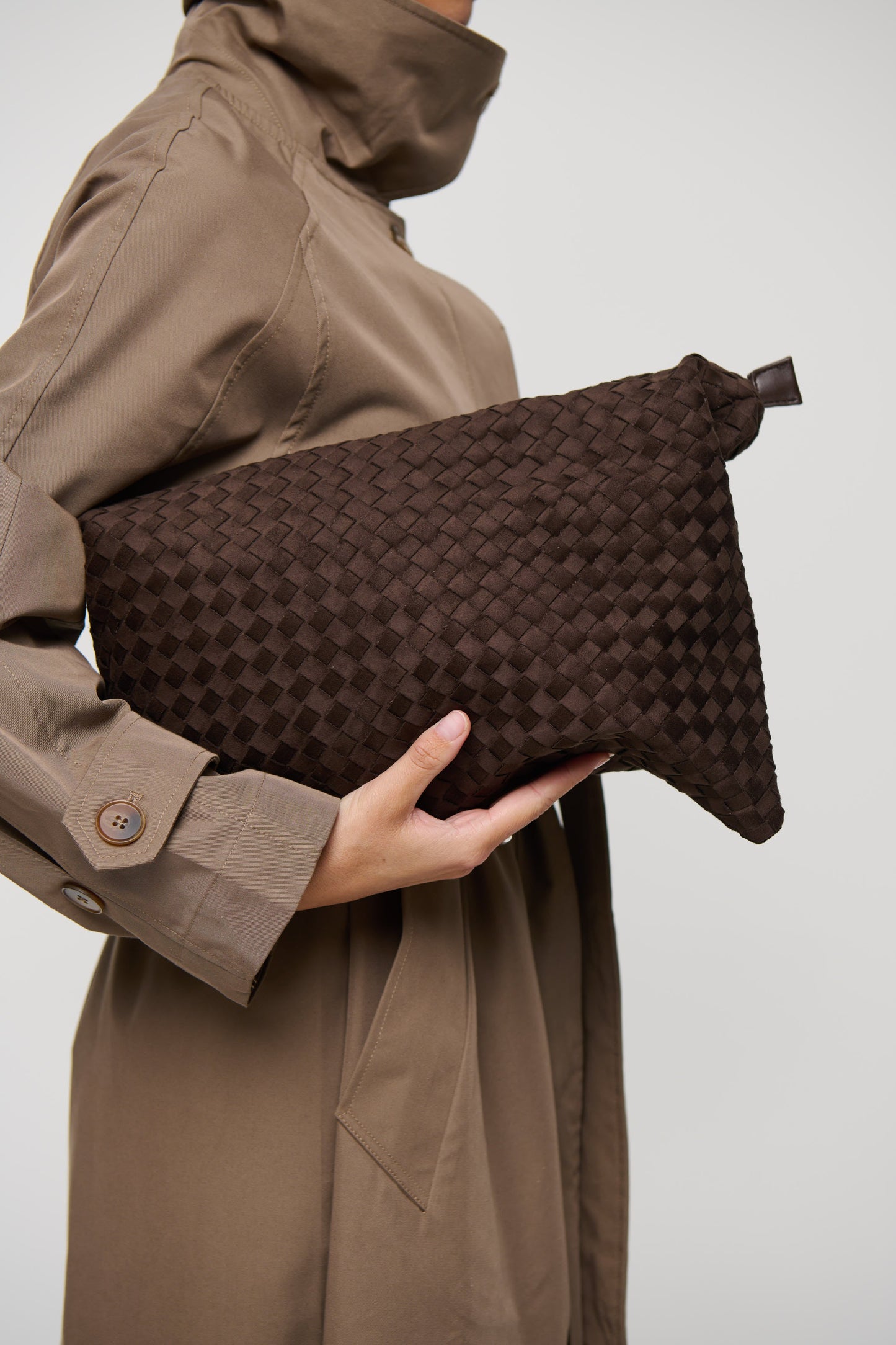 Alicia Clutch Bag Dark Cacao Suede