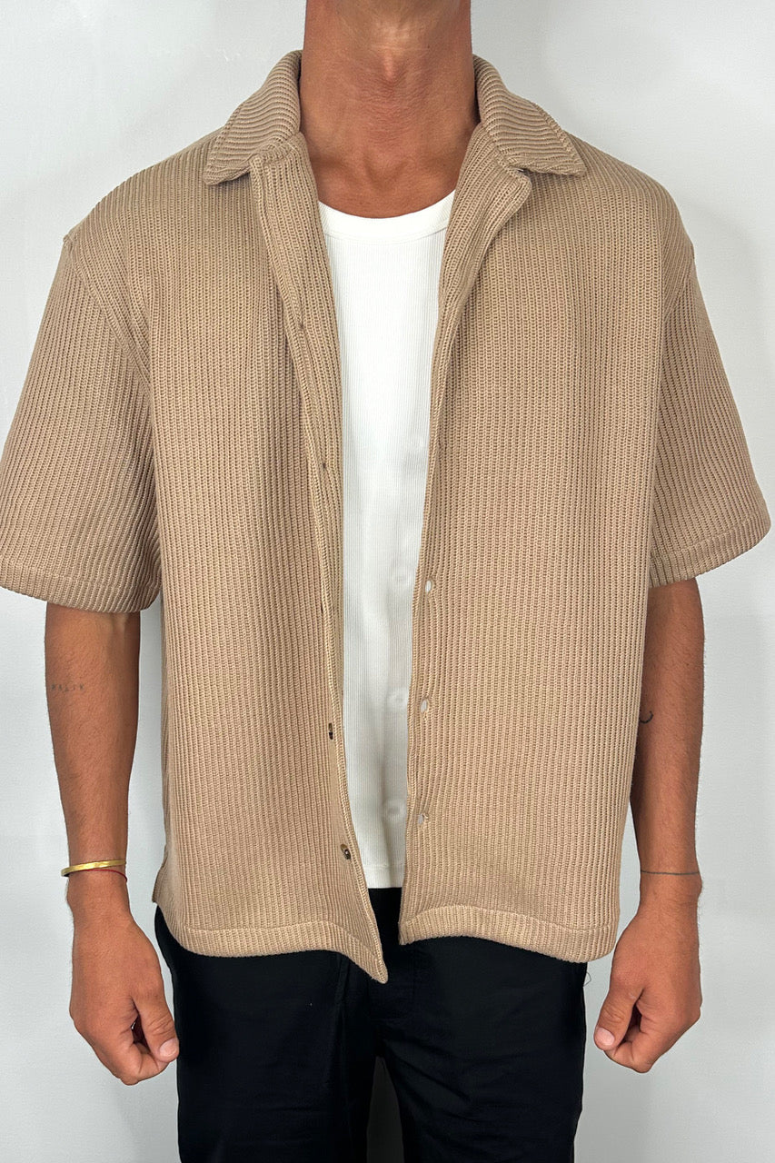 Chad Knitted Shirt Mocha - FINAL SALE
