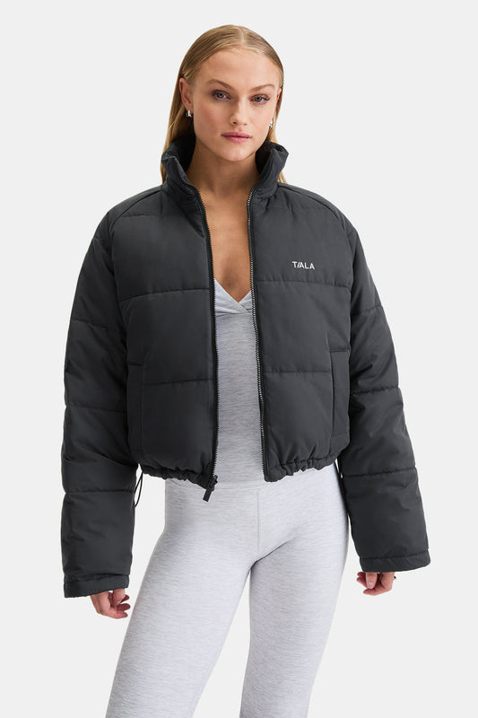 Cocoon T Logo Reversible Puffer Jacket - Black