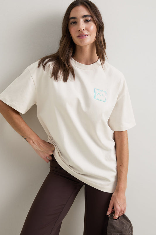 Seashells Graphic Tee - Ivory / Aqua Blue
