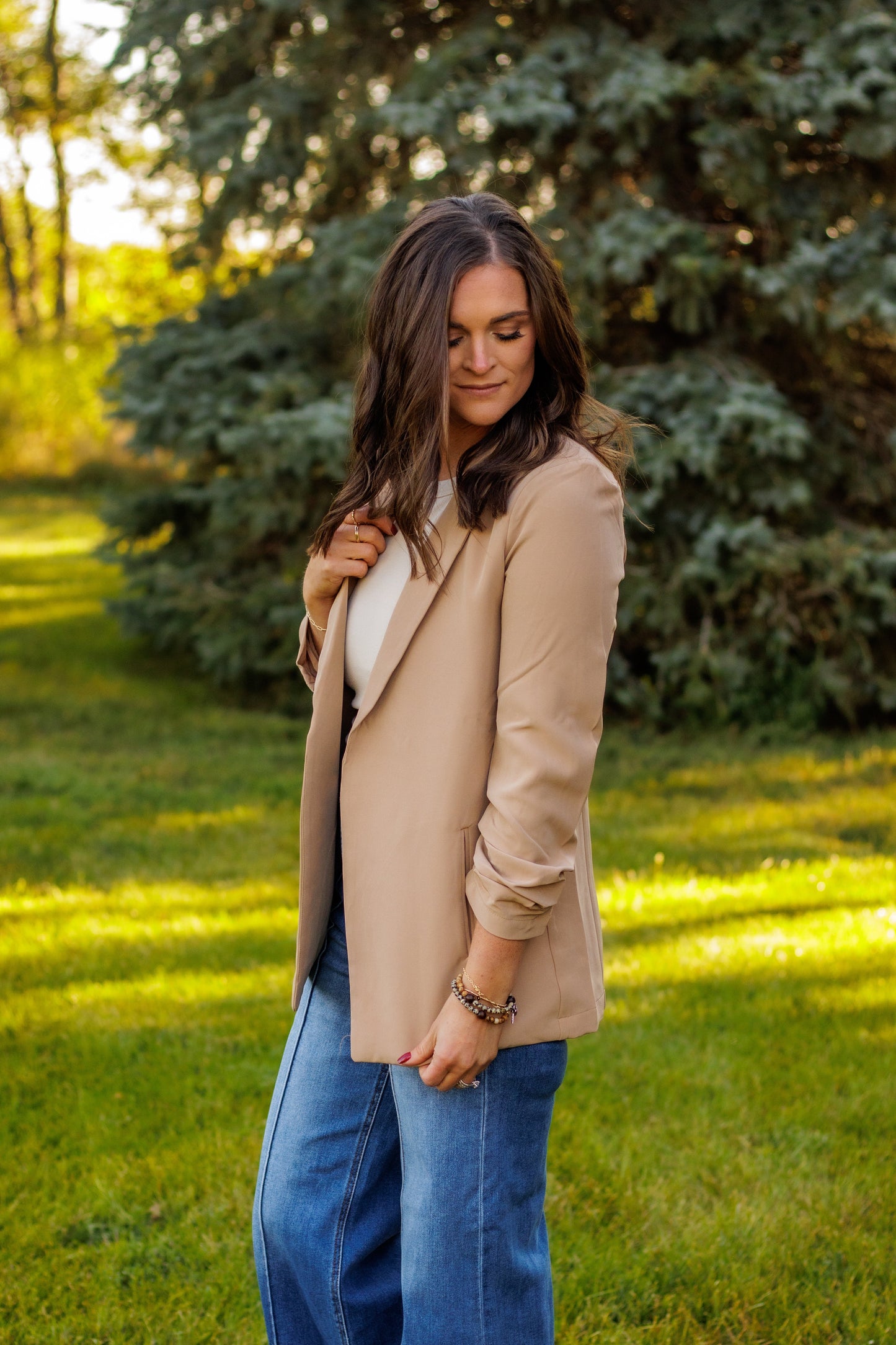 (SALE) Command The Room Blazer (Latte)