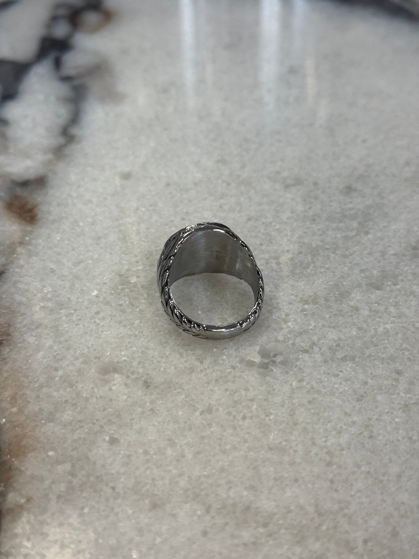 Coin Signet Ring Silver