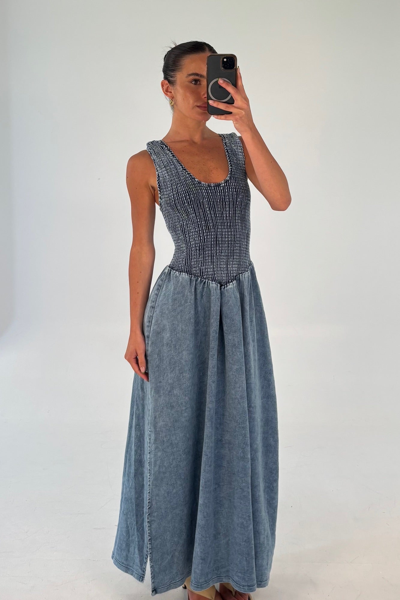 Hattie Maxi Dress Denim Blue - FINAL SALE