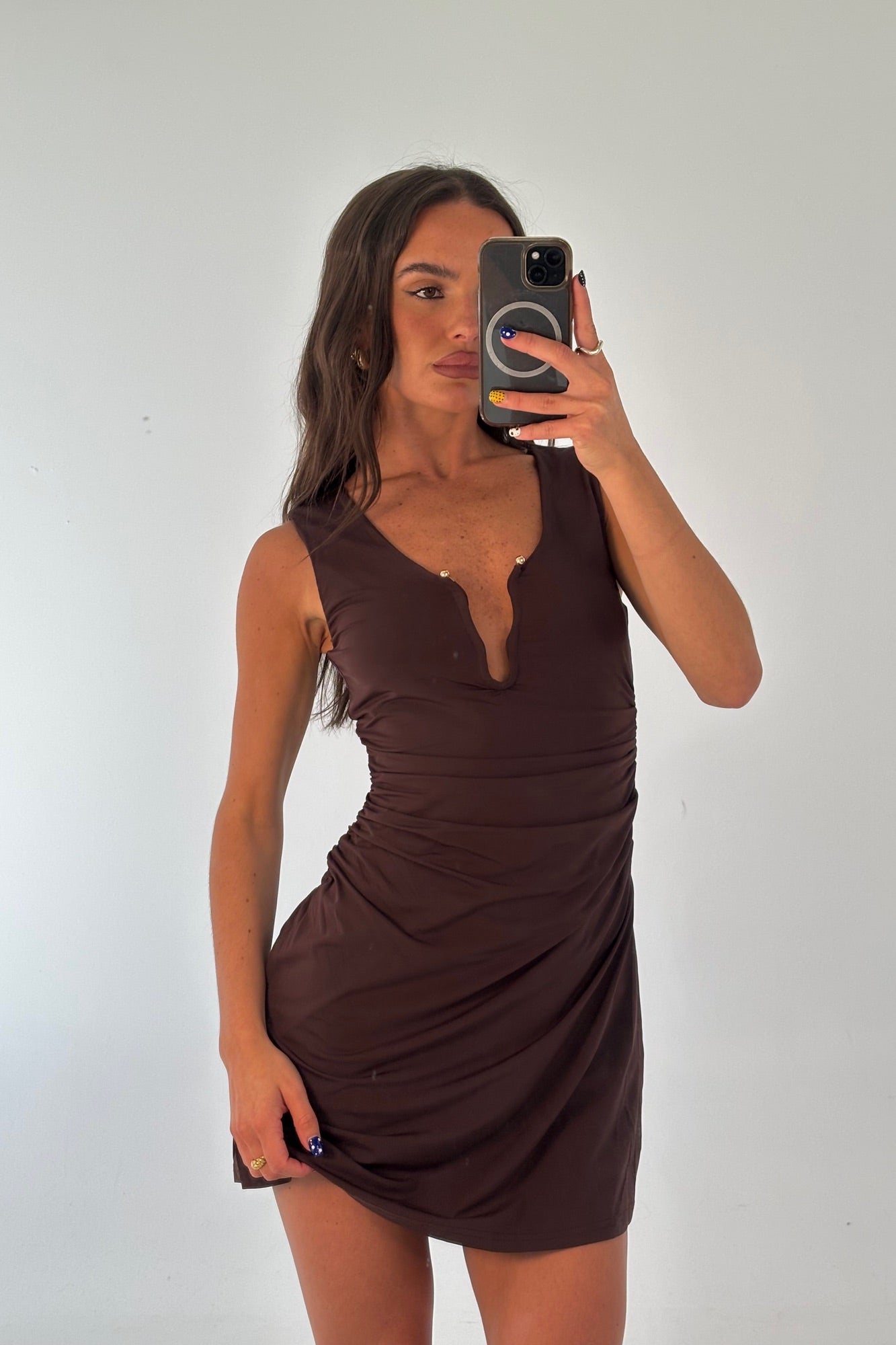 Kylie Mini Dress Brown - FINAL SALE