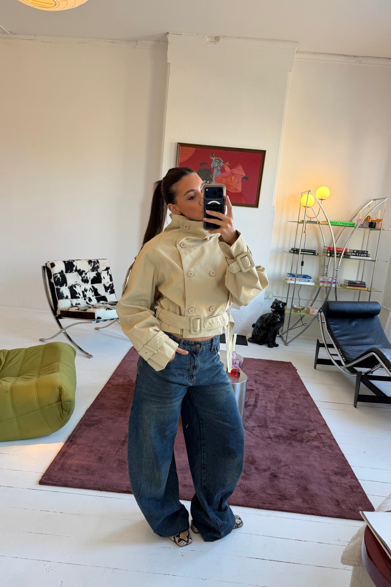 Blanc Cropped Trench Cream