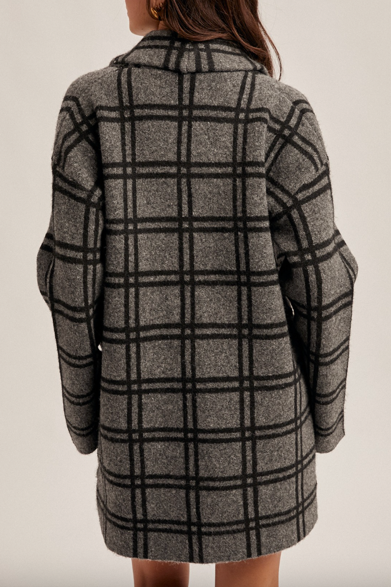 (SALE) Cozy Gal Plaid Sweater Coat