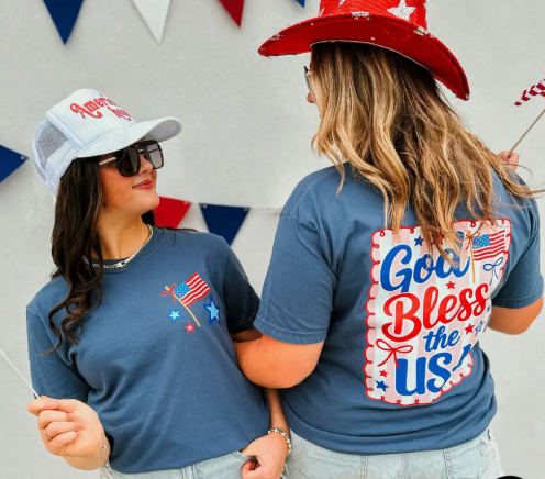 (SALE) God Bless The USA Tee - Midnight Navy