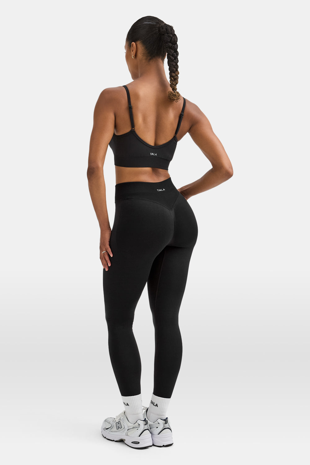 Sculpt Seamless Ruched Sports Bra - Black Marl