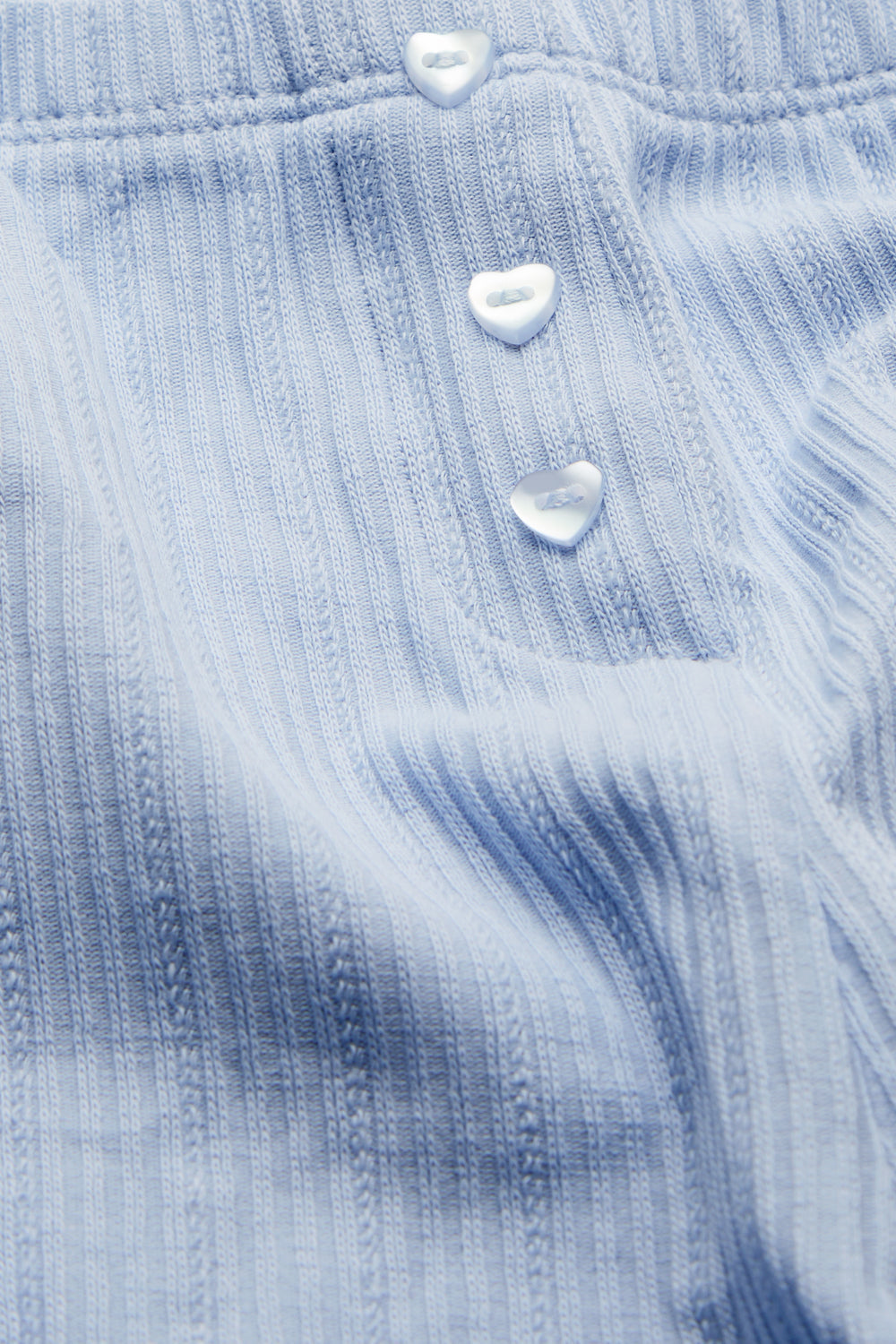 Button Pyjama Shorts - Baby Blue